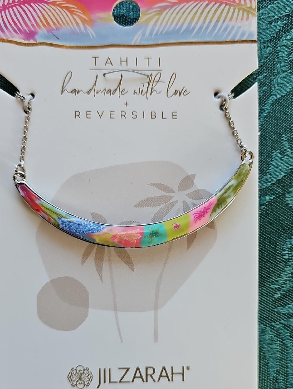 Jilzarah Tahiti Reversible Multicolor Curved Necklace
